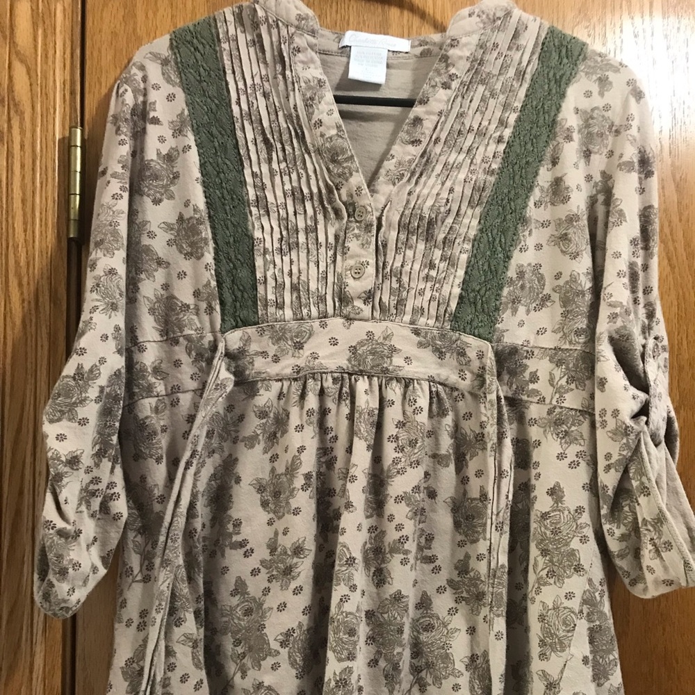 Tan designed long sleeve shirt